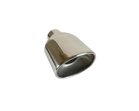 AFTERBURNER Exhaust Tip Slant Rolled Oval 304 Stainless Steel, Inside Dia.  2.25" Outside Dia. 4.5" and Overall Length 9" #ABEWLT-352