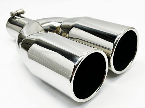  AFTERBURNER Exhaust Tip Dual Round 304 SS, Inside Dia. 2.25in. Outside Dia. 3.5in. Overall Length 10inch #ABEWLT-360