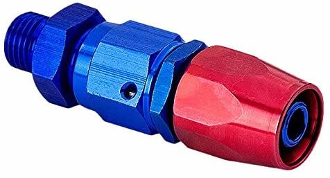 AFTERBURNER Anodize Finish Straight T1-8An Universal Swivel Fuel/Oil/Fluid Line Hose End Male Fitting - Red/Blue #49008-001