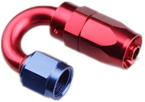AFTERBURNER 8An-180 Degree Swivel Oil Line Fuel Hose End Fitting Adapter Red/Blue #49008-180