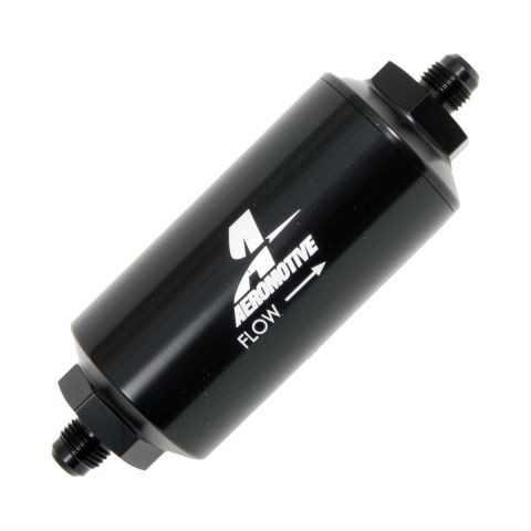 Aeromotive Fuel Filter Billet 40 Microns AN-10 Inline Stainless-Steel Element, Black Each#AER12388