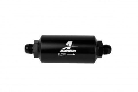 Aeromotive Fuel Filter Billet 10 Mic An-10 Inline Microglass Element, Black Each#AER12385