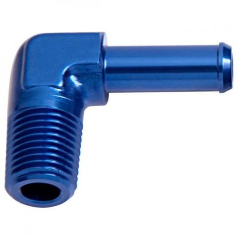 Aeroflow Fitting - NPT 90 Degree 1/4 Inch To 3/8 Inch Barb#AF842-06