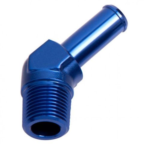 Aeroflow Male NPT To Barb 45 Degree Adapter 1/4 inch To 3/8 Inch#AF845-06