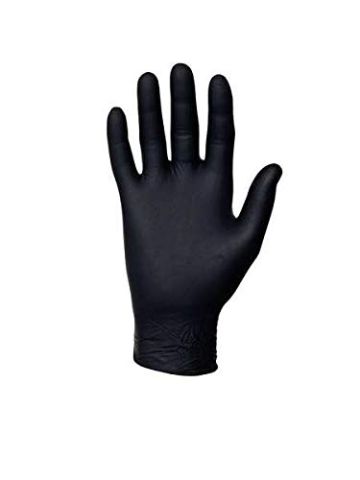 Microflex Gloves (Midnight Black) Nitrile Large, Black (Pack of 100) #MK296L