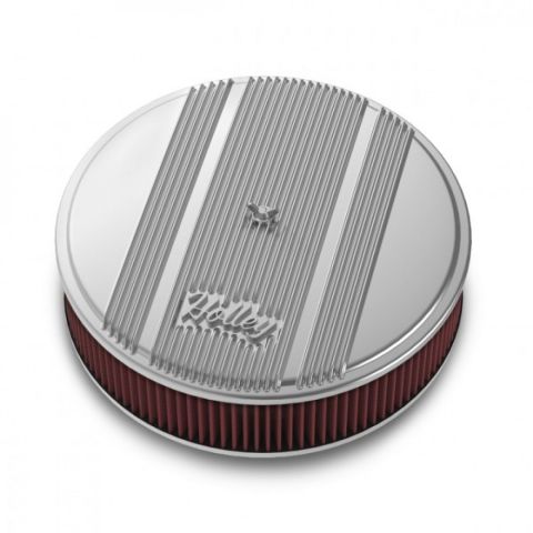Holley 14" Round Finned Polished Air Cleaner #120-151