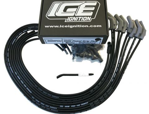 Ice Ignition Pro 100 9 mm Leads - V8 Universal, HEI, 30 Degree Spark Plug Boots #IC9MMPGU
