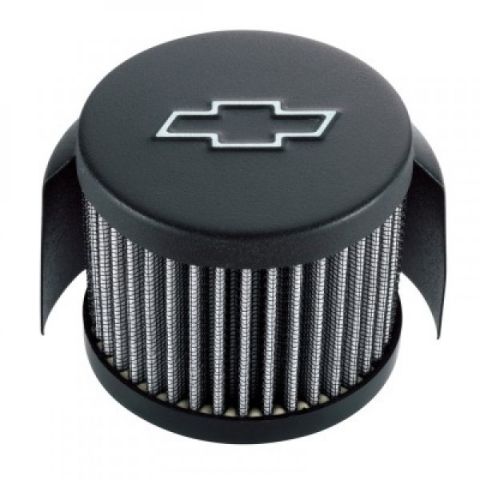Proform Chevy Bowtie Push-In Air Breather Cap With Hood Black #141-613