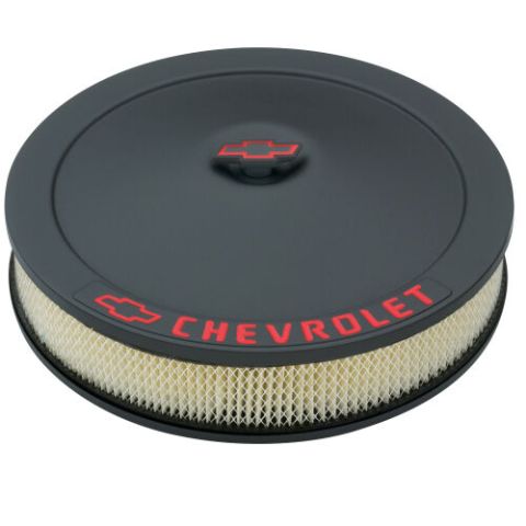 Proform Chev Classic Style Air Cleaner 14x3 (Bowtie) Black - Drop Base Kit #141-752