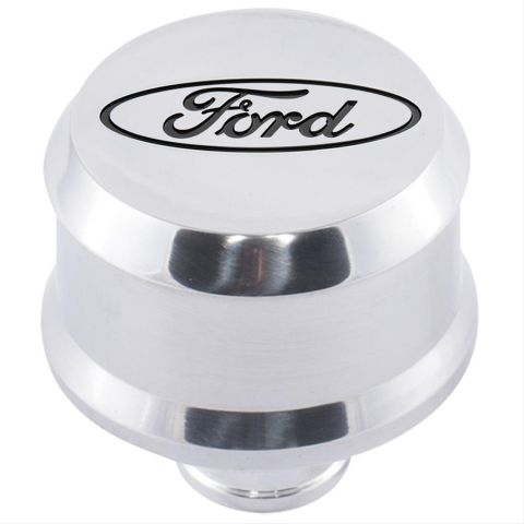 Proform Breather Push In (Ford Logo) Black Cap Polished Alloy #302-438