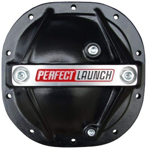 Proform Black Aluminum Differential Cover with Perfect Launch Logo and 8.8" Bearing Cap Stabilizer Bolts for Ford