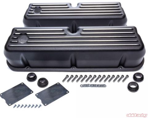 RPC Valve Covers Ford Small Block - Black - Finned - Tall Pair#R6175BK