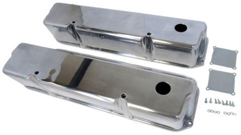 RPC Ford 351C Chrome Tall Valve Cover With Hole #R6188