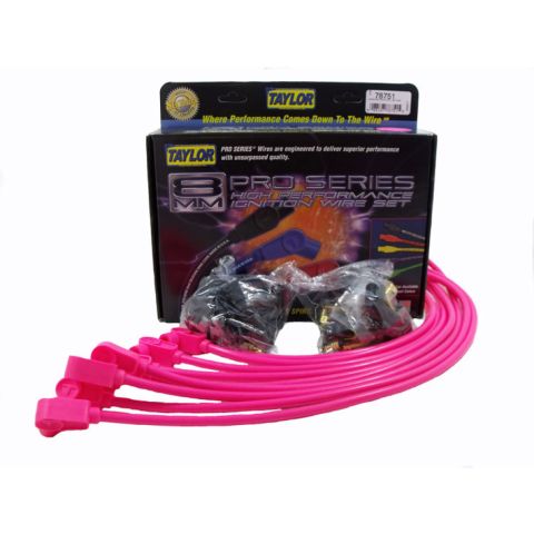 Taylor HT Ignition Leads Hot Pink 8Mm 90D #78751