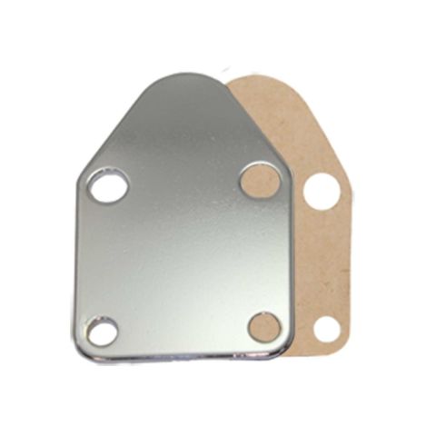 TSP Fuel Pump Block Off Plate (Chev Small Block) - Chrome Steel #TSP7605