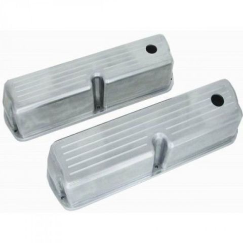TSP Ford Small Block Ball Milled Tall Polished Aluminum Valve Covers#TSP8441