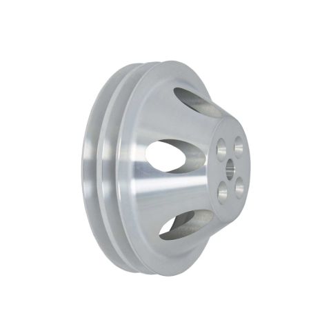 TSP Pulley – Short Water Pump Double Groove - (Chev SB) - Polished Alloy #8852