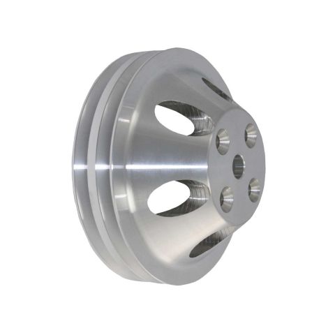 TSP Pulley – Long Water Pump Double Groove - Chev SB - Polished Alloy Each#TSP8856